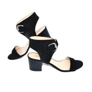 Nine West Big Buckle Sandals Chunky Heels
